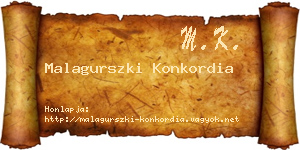Malagurszki Konkordia névjegykártya